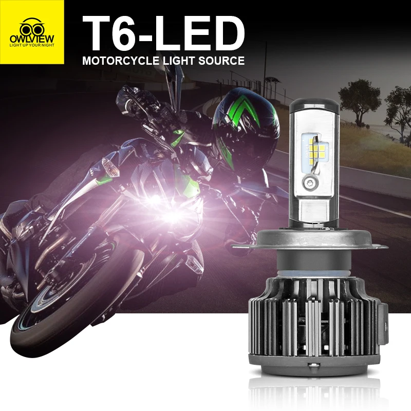 Owlview LED High Lumen Motorcycle Headlight 20W H4 H6 High 4000LM Low