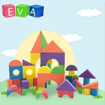 

48pcs Good quality soft eva building blocks toy for baby & kids 0-6 years old early learning of the geometric shapes