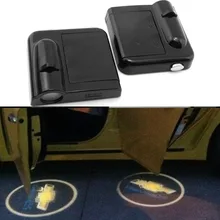 YOSHOW 2 pcs/par Sem Fio Porta Do Carro Bem-vindo Logo Luz Sem Broca luzes LED Laser Santo Sombra Da Lâmpada Do Projetor para todos a maioria dos carros