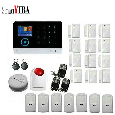 

SmartYIBA Wireless WIFI Alarm System for Home Security Strobe Siren Smoke Sensor GSM Alarm Residential Alarm APP Control GPRS