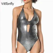 Vikionfly Блестящий сдельный купальник, Женский трикини, сексуальный кружевной Монокини, купальный костюм для плавания, большой размер, купальный костюм
