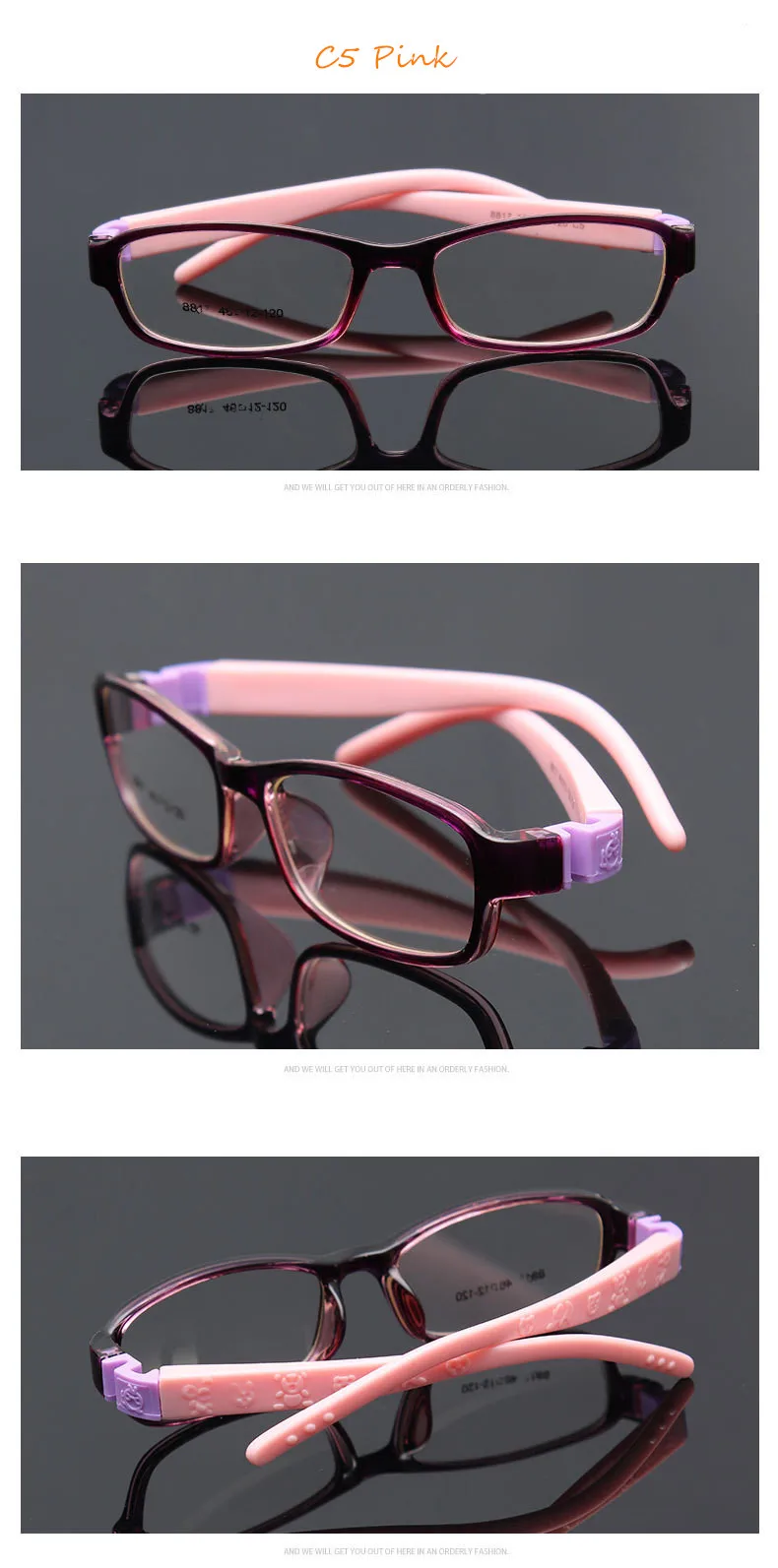 Гибкие безопасные очки, детские оправы, очки, оправа для детей TR, детские оптические очки для девочек, близорукость, оправа 8817