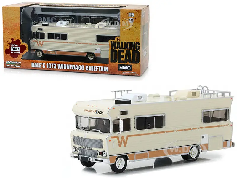 Зеленый светильник 1:43 DALE'S 2019 WINNE BAGO CHIEFTAIN RV boutique игрушечные машинки из сплава для