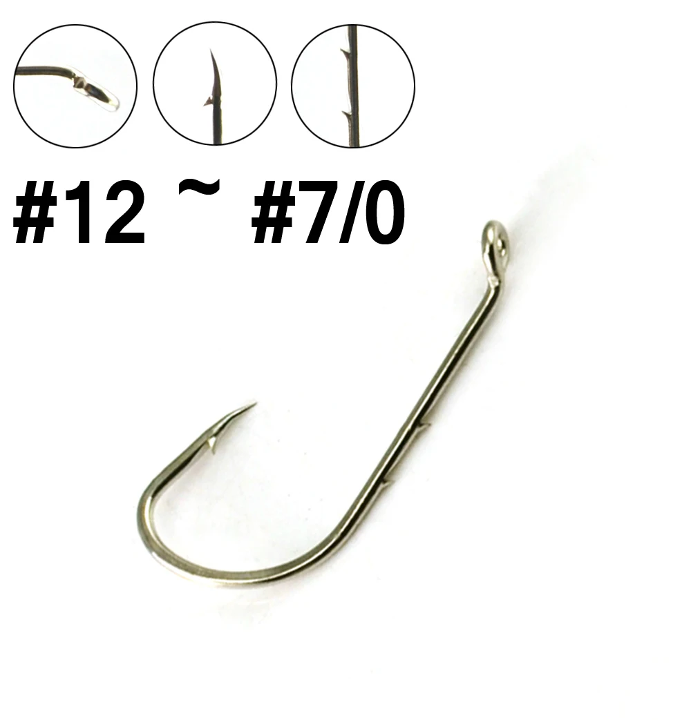 [100PCS/lot] Down Eye Baitholder Fishing Hook Size 1/0 2/0 3/0 4/0 5/0
