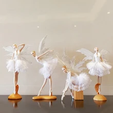 European resin Ballet angel creative Figurines & Miniatures lovely girl’s gift handmade Furnishing Articles home wedding decor