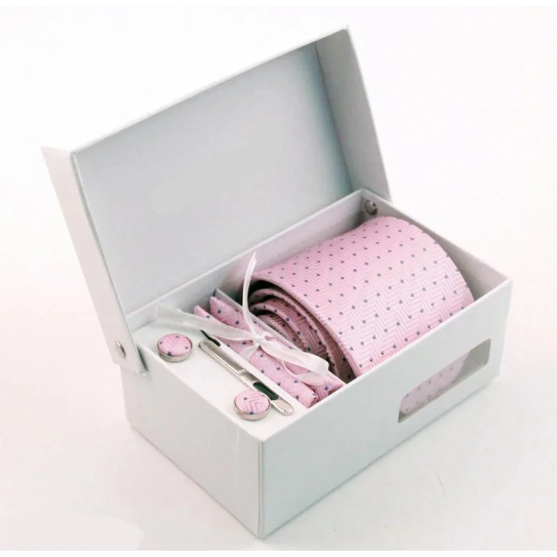 

Gift Box Packing Neck Tie Set Include Tie Clip And Handkerchief Cufflink Man Formal Business Wedding Bridegroom Ties