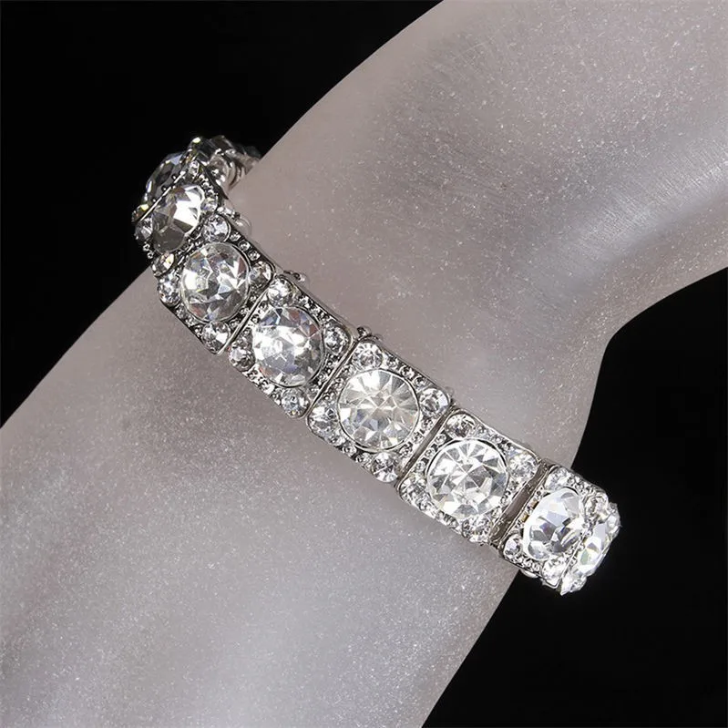SLBRIDAL прозрачный браслет для невесты браслет горный хрусталь кристалл жемчуг стрейч браслет свадебные аксессуары для вашей свадьбы