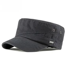 Newest Cotton Breathable Casual Flat Mens Female Thin Section Wide Curling Brim Outdoor Sunshade Black Adjustable Military Cap