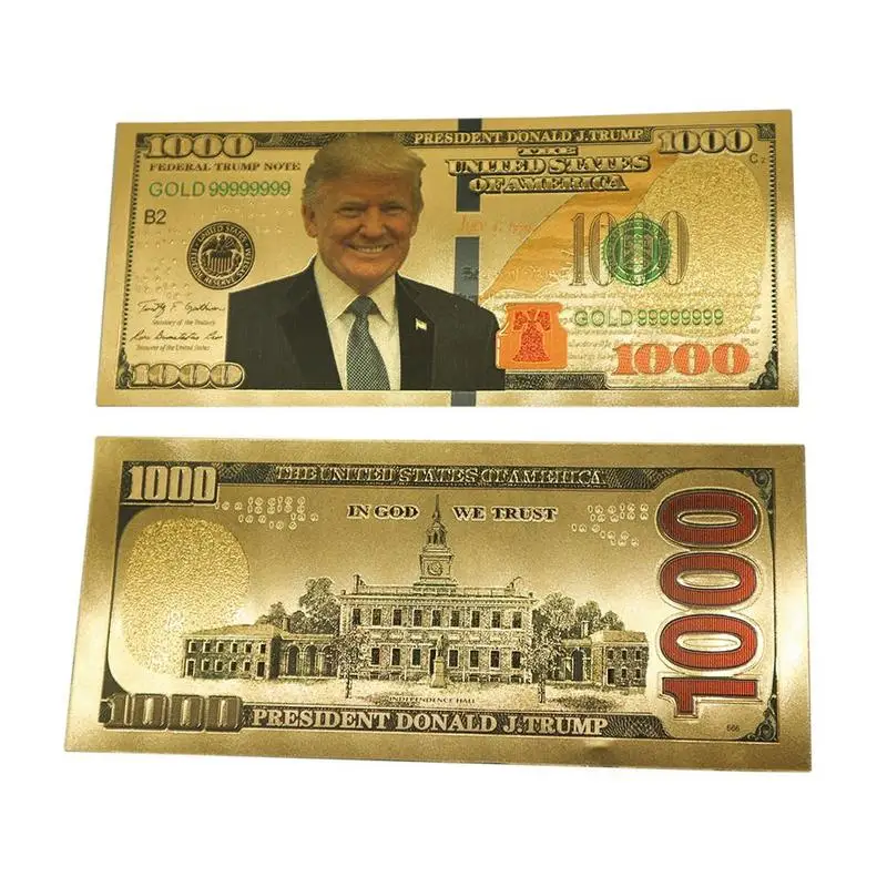 Дональд Трамп долларов банкноты США президент сбор бумажных денег $1000 Золотая
