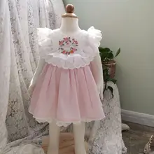 Новое поступление, летнее платье принцессы в стиле Лолиты, изысканное милое платье из чистого хлопка с вышивкой, мягкое кружевное жаккардовое платье