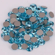 Cola aquamarina em pedras de cristal, boa qualidade ss3-ss34 para arte em unhas