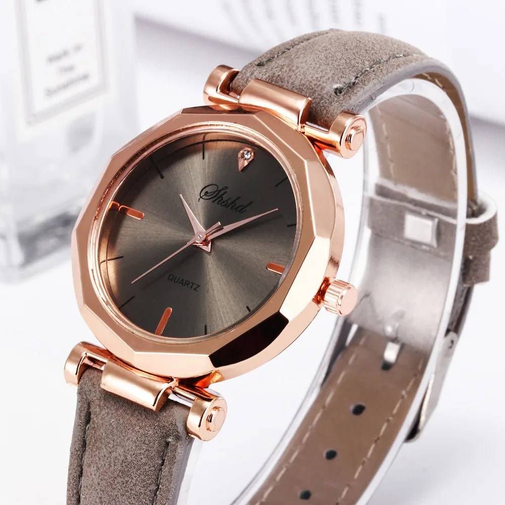 Luxury Women Quartz watches Faux Leather Color Metal Dial Wristwatch Fashion Women Watch relogio feminino for dropshipping