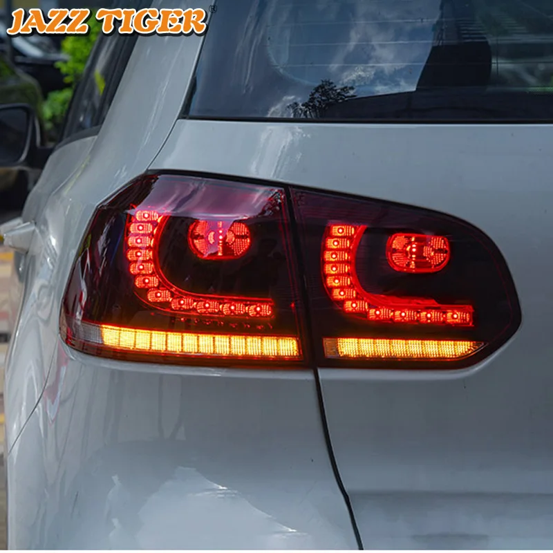 2 шт. Автомобильный задний светильник в сборе для VW GOLF 6 2008-2013 MK6 светодиодный тормозной светильник с течением воды мерцающий поворотный сигнальный светильник
