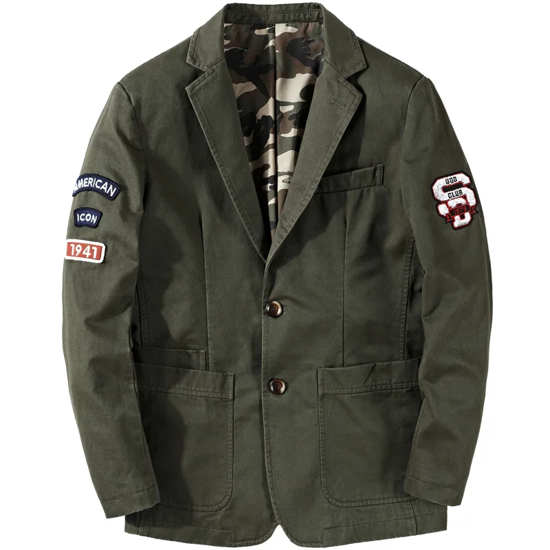 Buy New Mens Blazer Jacket Military Coat Male Cotton