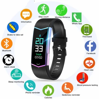 

Men LV08 Smart Bracelet Fitness Tracker Wristband Blood Pressure Heart Rate Monitor With Pedometer Sport Band For Huawei Xiaomi