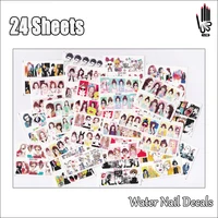 Nail 24Sheets/Lot Mixed 24 Designs Full Cover Colorful Cute Girl Nail Art Water Sticker Decal For Nail Art Decoration 24-14 1