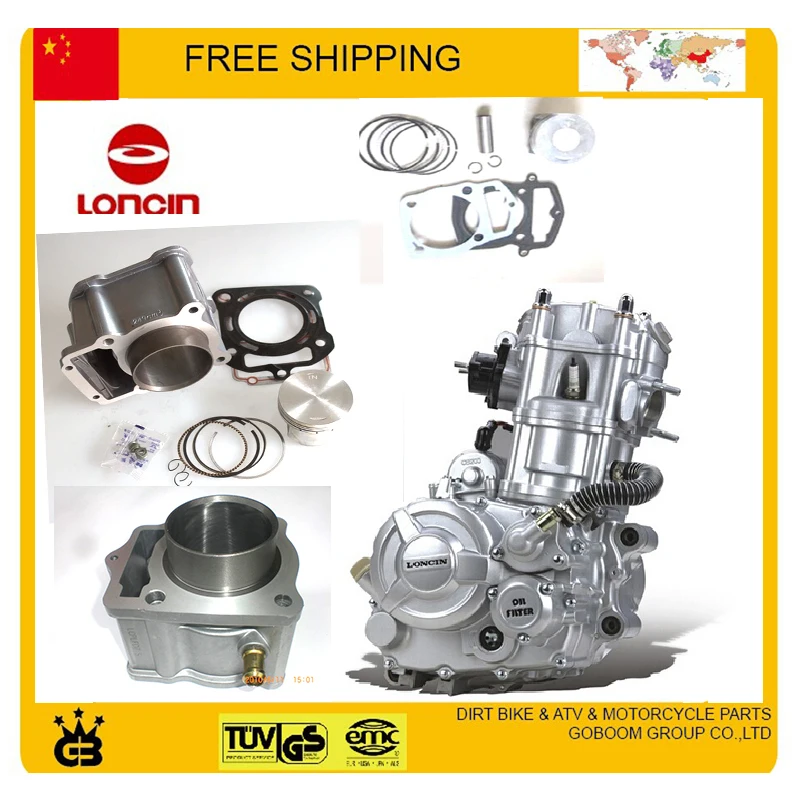 LONCIN 250CC motor refrigerado por agua CB250 cilindro assy cilindro bloque montaje 70mm cilindro pistón anillo pin conjunto completo