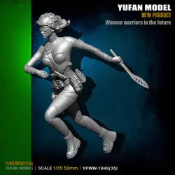 YuFan модель и парус Оригинал 1/35 длинный нож Женский воин каучуковый солдат YFWW35-1849 KNL хобби