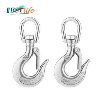 

2PCS SS 304 Round Swivel Eye Lifting Snap Hook cargo snap hook crane hook with Latch NO Rust marine rigging hardware