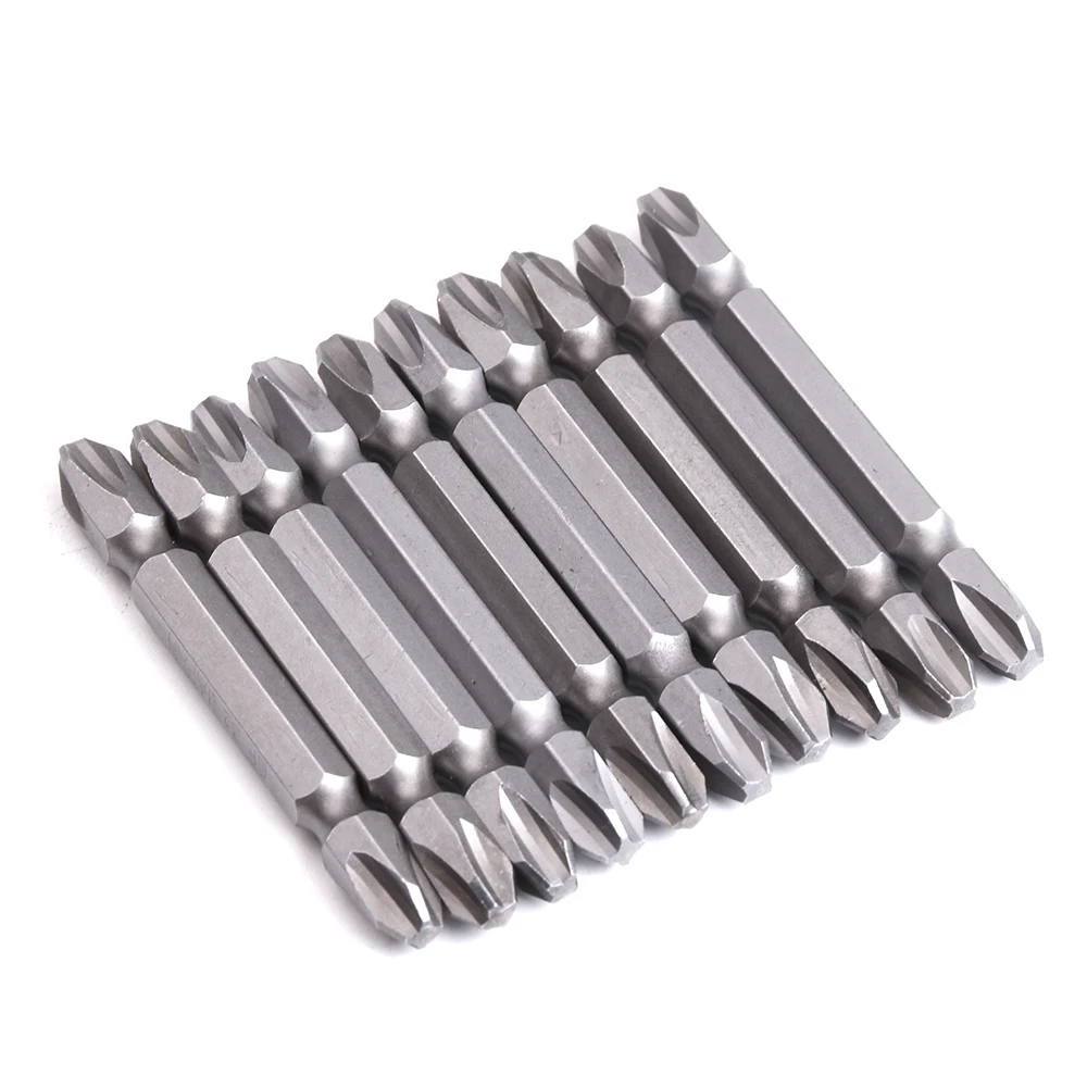 

10PCS/set SS1/4 Series Electric Screw Driver Bits Set Cross Double Head 65mm-3mm PH Screw Driver Bits Power Handle Tools