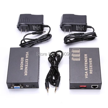 

Remote VGA Network Extender Sender + Receiver with Audio up to 100M RJ45 for PC