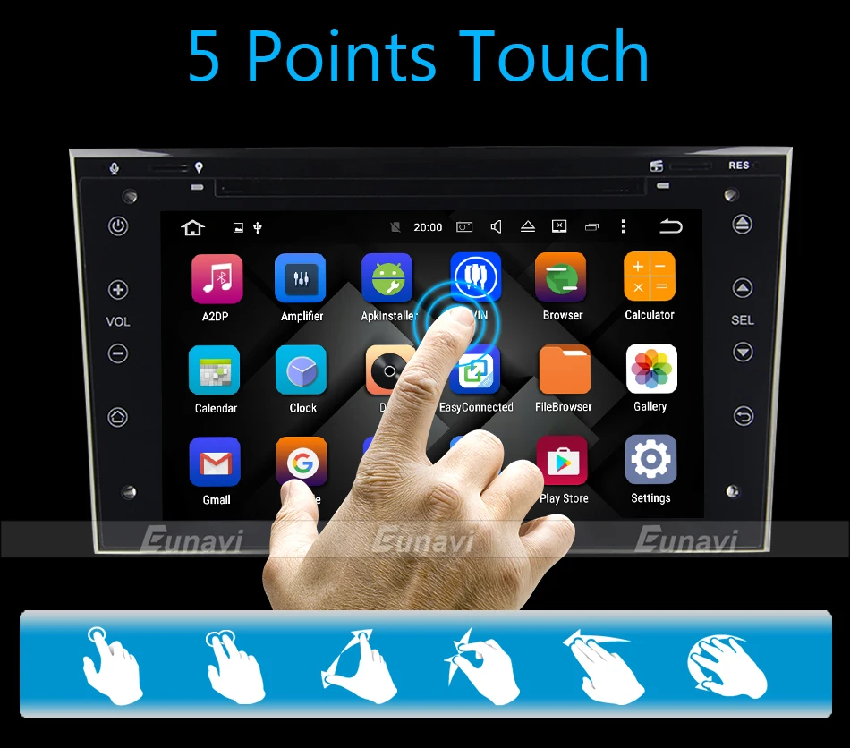 Top Eunavi Quad Core 2 din Android 9.0 Car Radio GPS Navigation Stereo for Vauxhall Opel Astra H G Vectra Antara Zafira Corsa 2G RAM 8