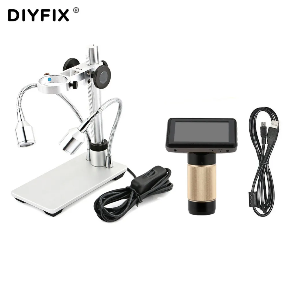 DIYFIX микроскоп HDMI с большим расстоянием объекта цифровой 10-300X USB микроскоп для ремонта мобильных телефонов паяльник инструмент BGA SMT часы