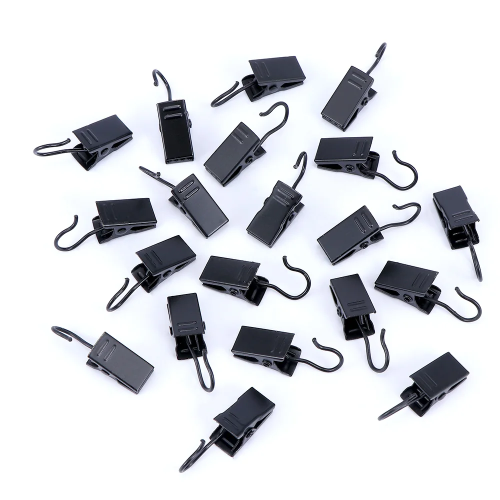 

20Pcs/Set Creative Window Shower Curtain Hook Clips Sturdy Durable Drapery Clips Curtain Rings Curtain Accessories