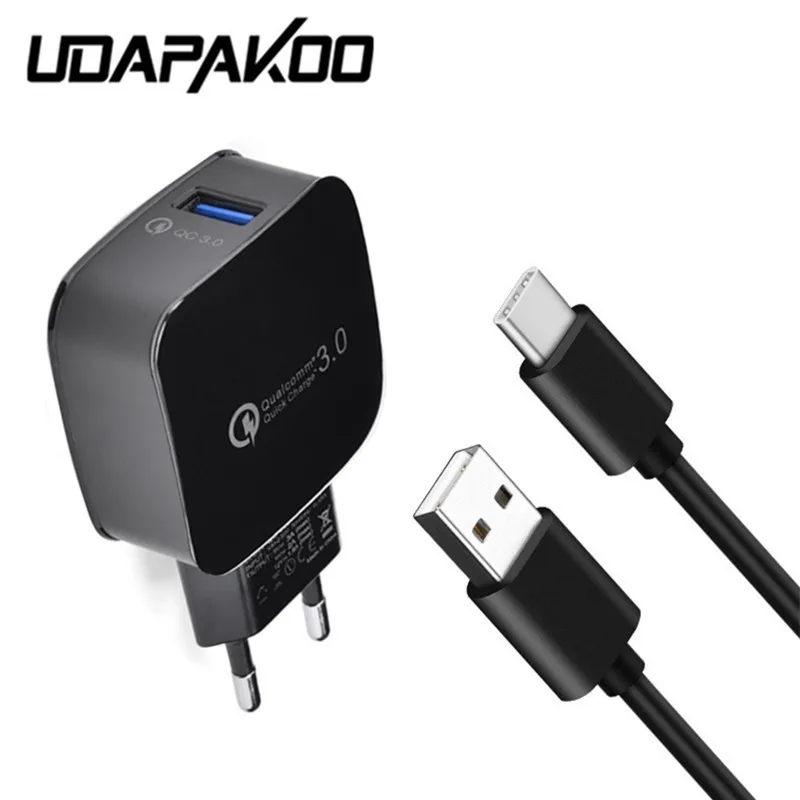Для Xiaomi Mi 5 8 Быстрая зарядка 3 0 USB адаптер ЕС быстрая Зарядное устройство &amp 1 м Тип