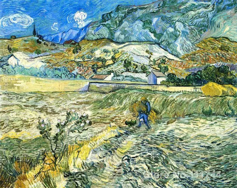 

Wall art Enclosed Field with Peasant by Vincent Van Gogh paintings on canvas Handmade High quality