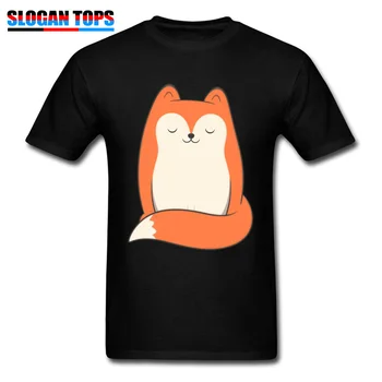 

Kawaii T-shirt Men Cute Fox Print T Shirt Fashionable Cartoon Tee Shirt Custom Family Gift Tops Fall Short Sleeve Black Clothes