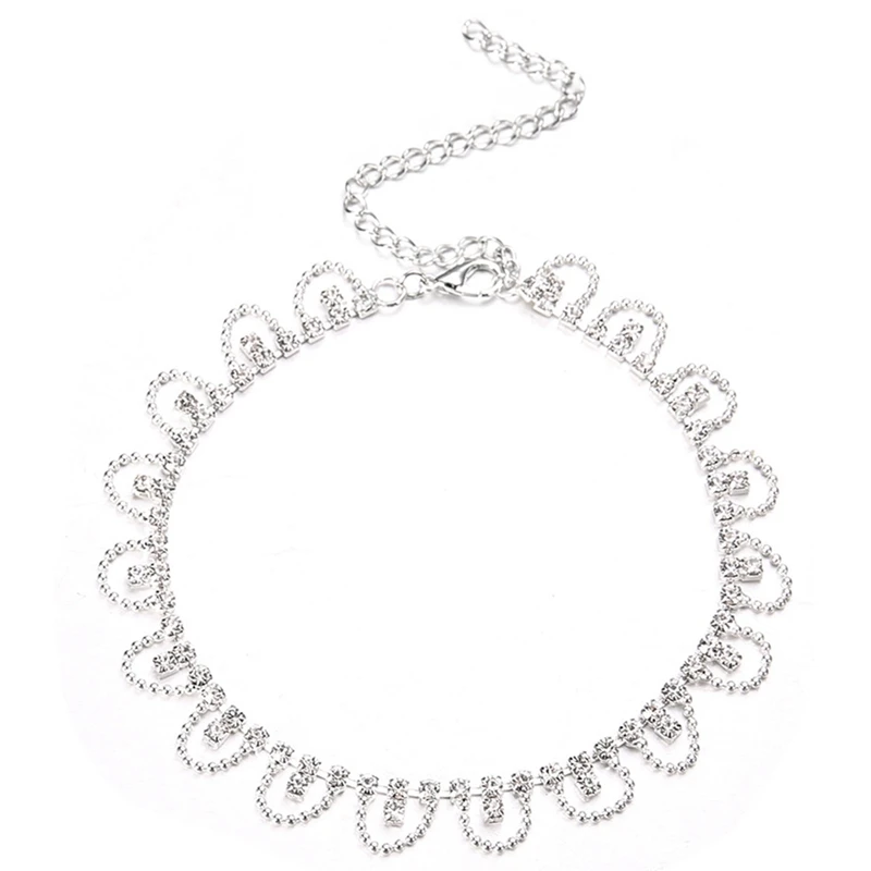 

Europe And The United States Dazzling Semi-circular Anklet Round Anklet Foot Chain Summer Bracelet Beach Foot Jewelry Gift