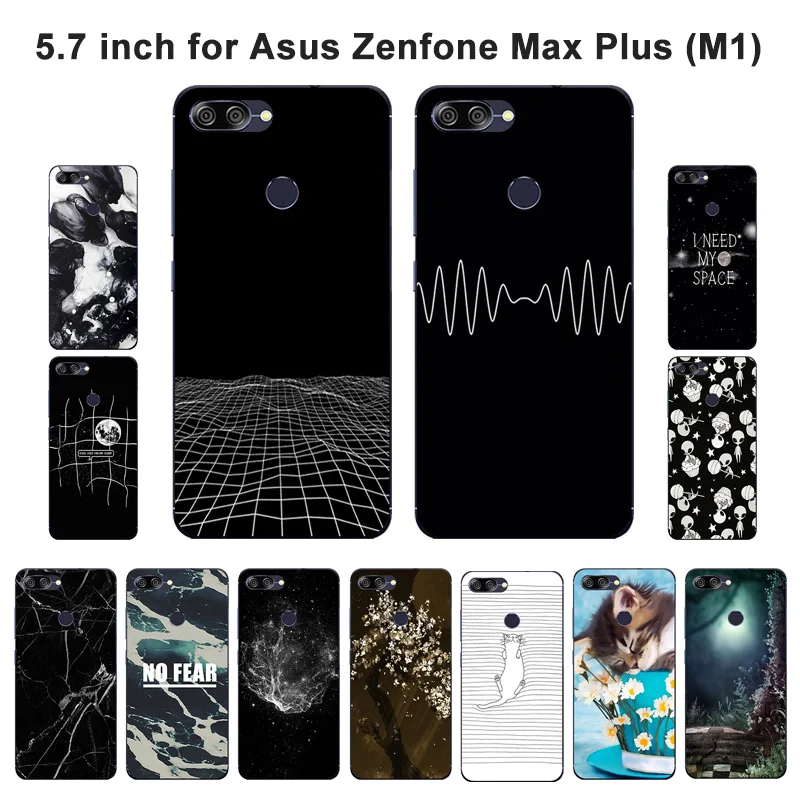 

For Asus Zenfone Max Plus M1 Case Silicon Aerospace Painted Soft Back Phone Cover For Asus Zenfone Max Plus M1 ZB570TL X018D