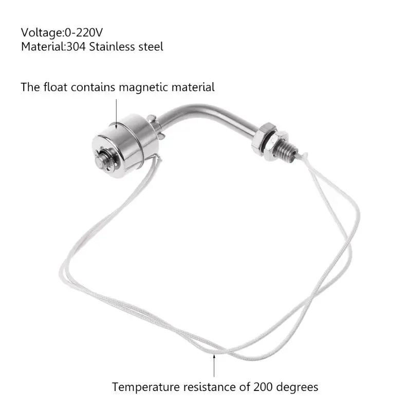 Внутренний Поплавковый выключатель высокой температуры 200C L Тип регулятор уровня воды датчик 304 нержавеющая сталь