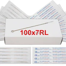 100 шт 7RL Одноразовые стерилизованные иглы для татуировки из нержавеющей стали иглы для татуировки