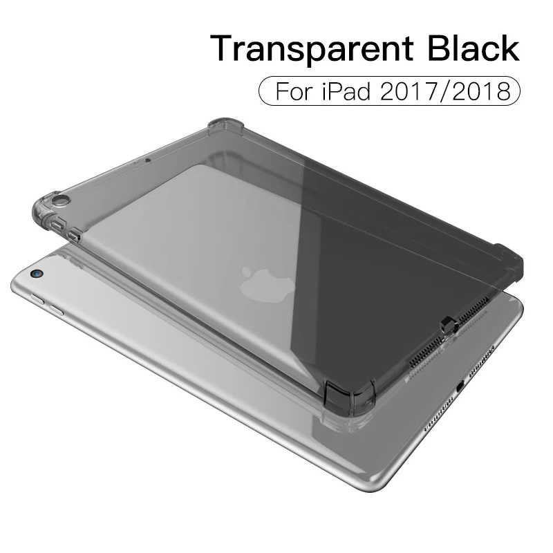 PZOZ чехол для нового iPad Pro 9,7 дюймов Air mini 1 2 3 4 5 Силиконовый противоударный прозрачный мягкий чехол из ТПУ для iPad mini сумка - Цвет: 2018 Black