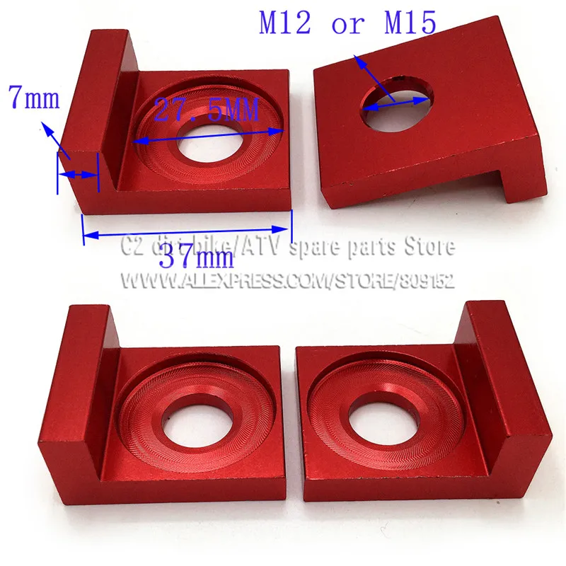 15mm 12mm Chain Adjuster Block Tensioner for 110 125cc PIT Quad Trail Dirt Bike ATV Dirt pit bike Motocross
