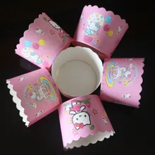 100 шт. Дизайн розовый одноразовые Бумага торт Кубок Бумага для выпечки сдобы чашки День рождения Свадебные украшения