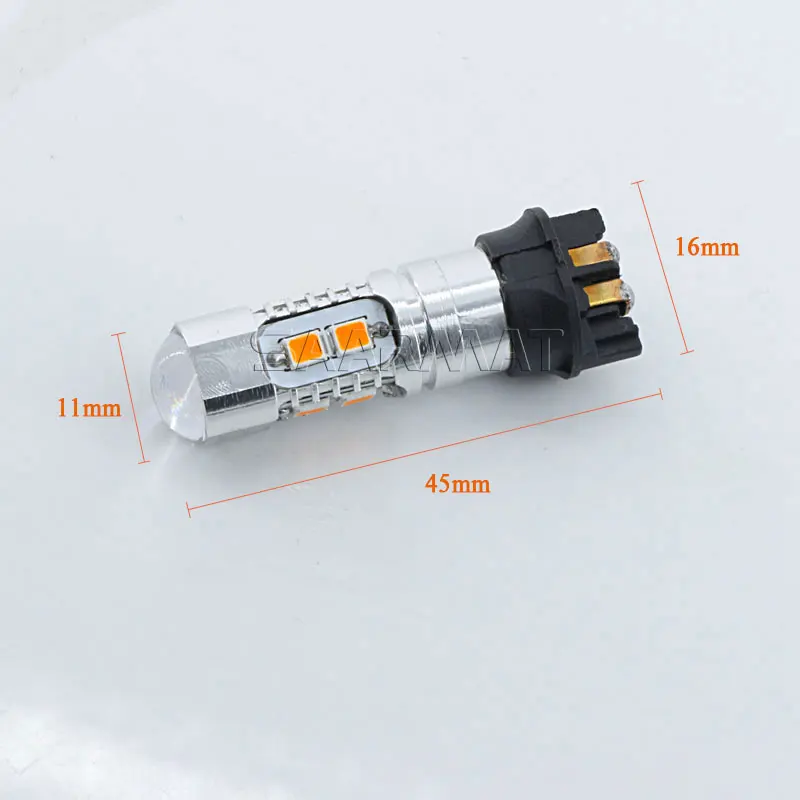 2x янтарные 10-SMD PW24W PWY24W светодиодный лампы для Audi A3 A4 A5 Q3 для VW MK7 Golf CC передние указатели поворота для BMW F30 3 серии DRL