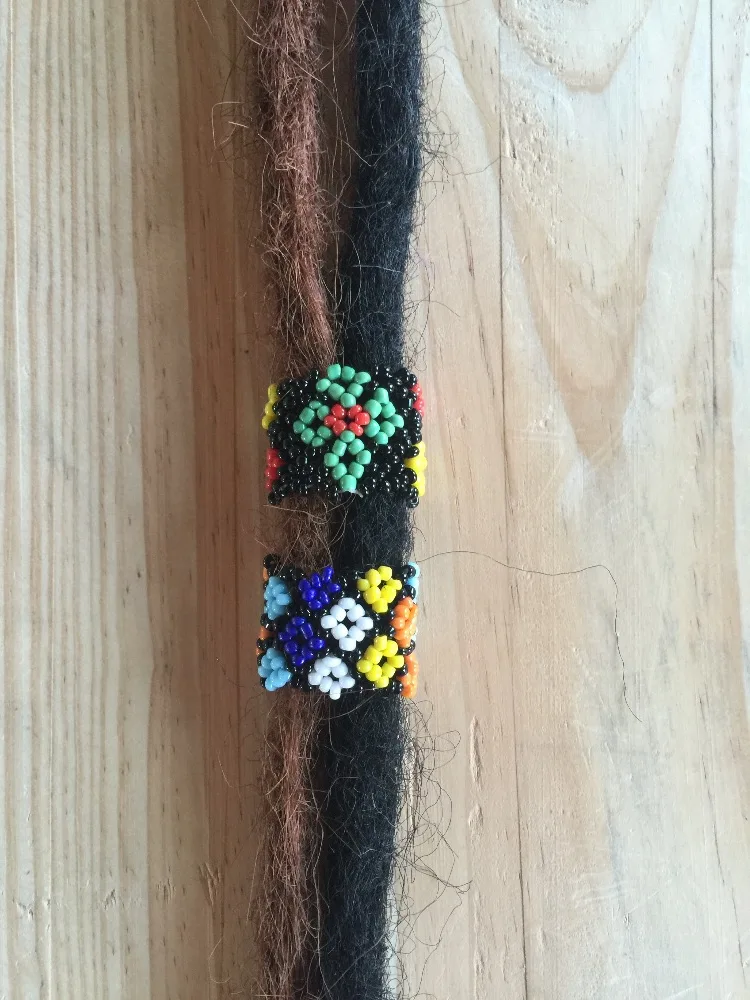 2PCS Beaded Elastic Dreadlock Dread Hair Braid Bead Cuff Clipdreadlock