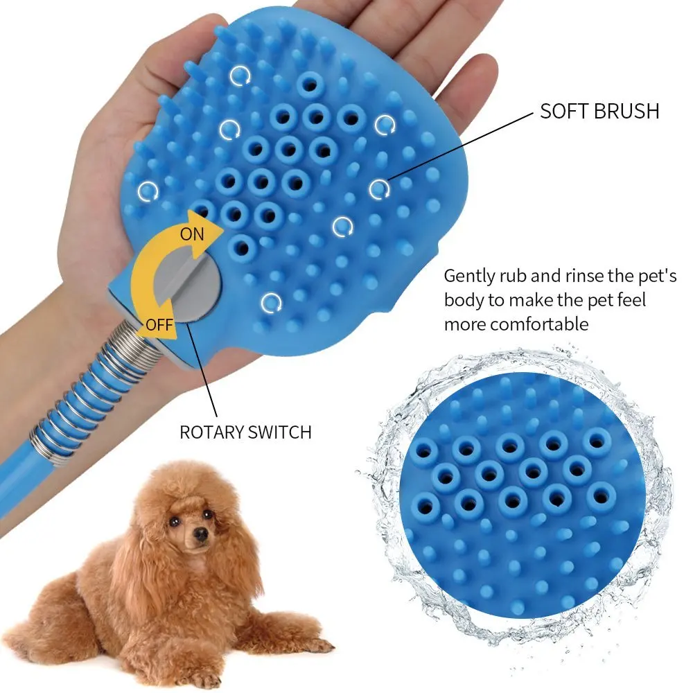 Расческа для щетки Gomaomi инструмент купания питомцев Dog Shower расческа волос с