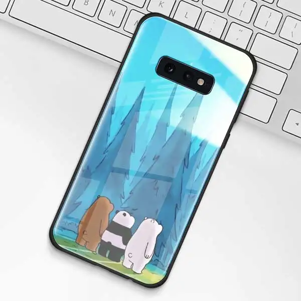 008 Милый чехол из закаленного стекла для samsung Galaxy S10 S10e S9 S8 S10 Plus Note 9 A50 A30 - Цвет: 008