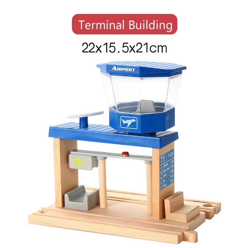 Колесо обозрения грузовой корабль воздушная Обычная Деревянная железнодорожная дорожка железнодорожные аксессуары обучающий слот DIY оригинальная игрушка Подарки для детей EDWONE