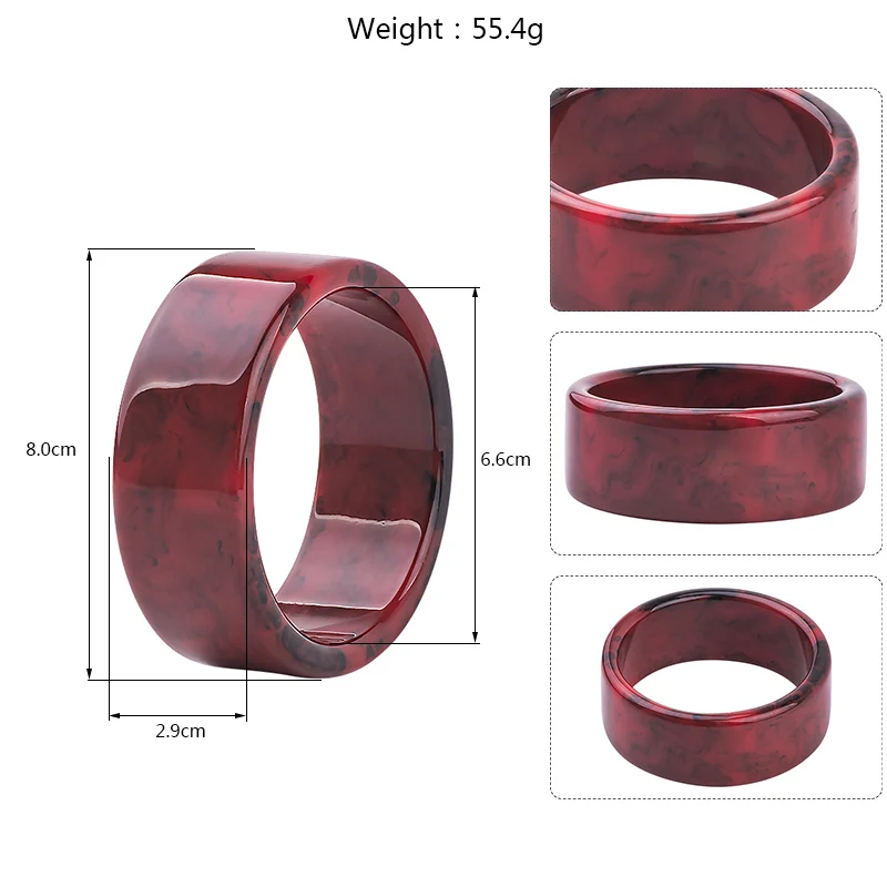 Classic Resin Cuff Fashion Bracelets Bangles for Women Red Acrylic Balck Spot Bracelets Female Wedding Gifts Charm New Jewelry (6)