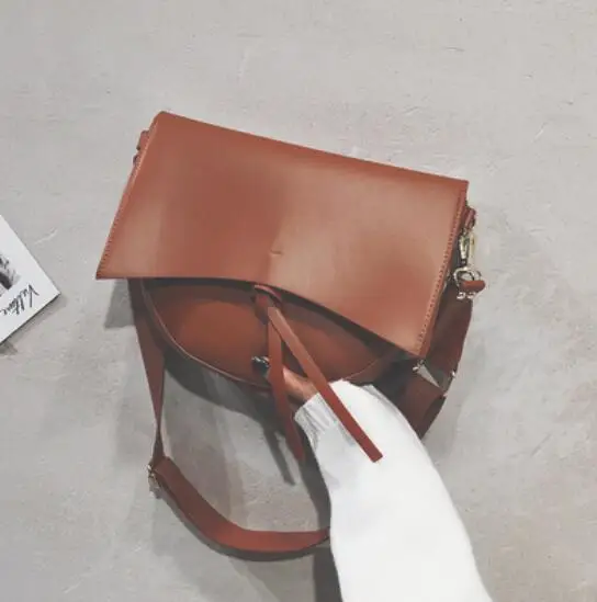Европейская ретро модная сумка новая качественная мягкая женская дизайнерская роскошная сумка из искусственной кожи Повседневная сумка через плечо - Цвет: Коричневый
