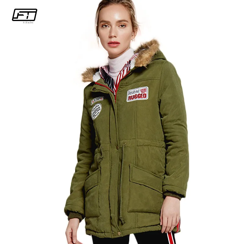 

Fitaylor Winter Jacket Women Thick Cotton Padded Female Coat Fashion Fur Collar Hooded Warm Parka Mujer Plus Size Long Jackets