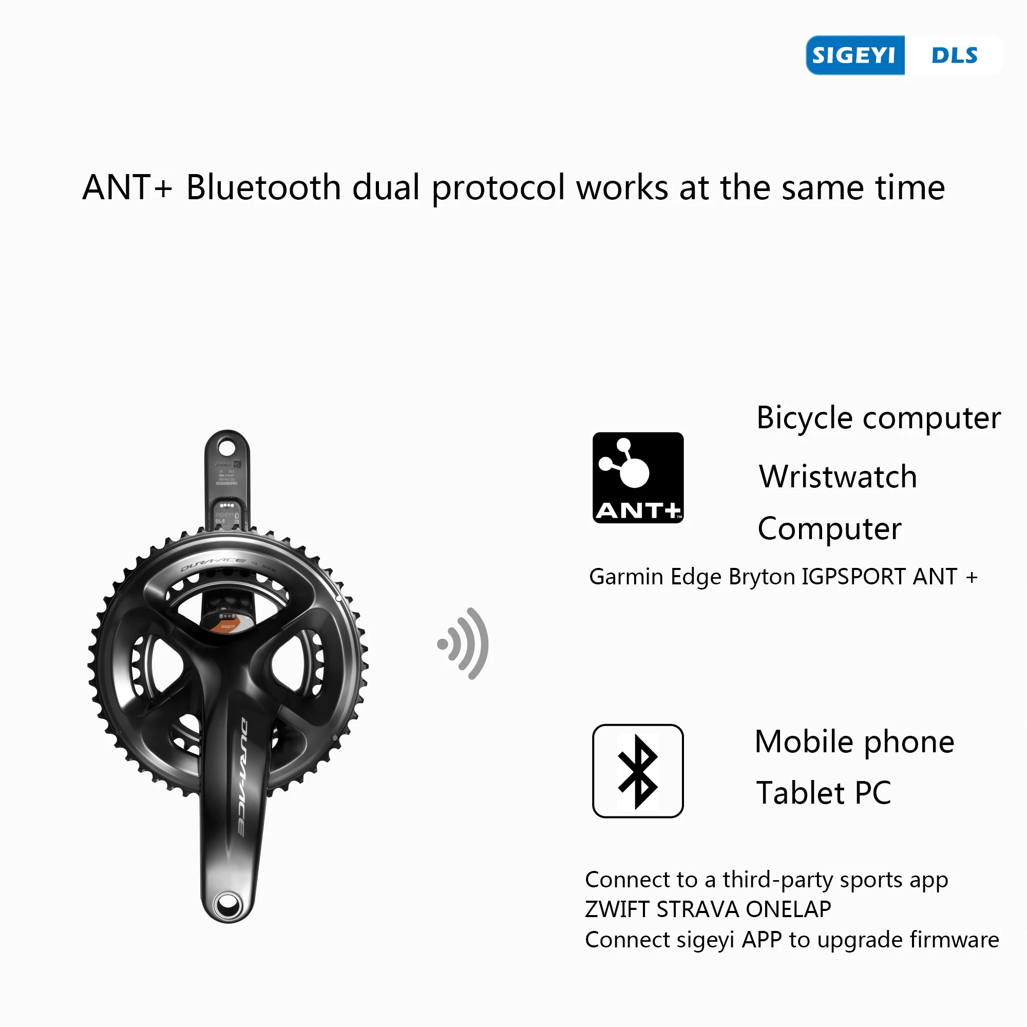 DLS двусторонний велосипедный измеритель мощности для велосипед Shimano Crank двойной протокол измеритель мощности велосипедный gps компьютер двусторонний измеритель мощности