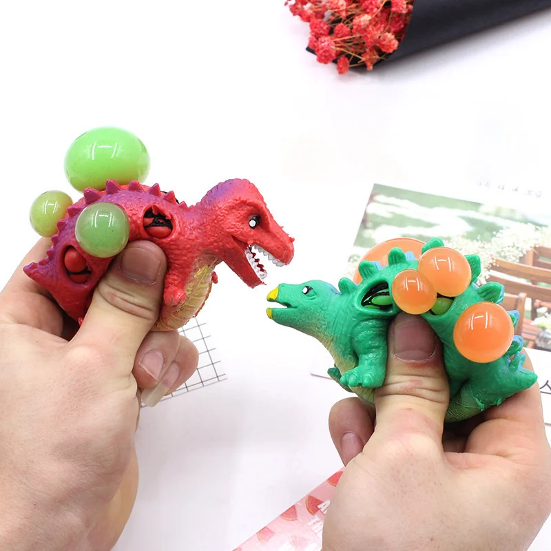 Мини-игрушка для декомпрессии животных Pinch Animal Dinosaur виноградный детонационный бисер Squeeze Vent Мультяшные игрушки-Случайные цвета