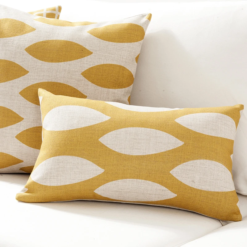 Nordic yellow geometric pattern home decorative cotton linen pillowcase car sofa cushion 45x45cm coussin de salon Nordic yellow geometric pattern home decorative cotton linen pillowcase car sofa cushion 45x45cm coussin de salon