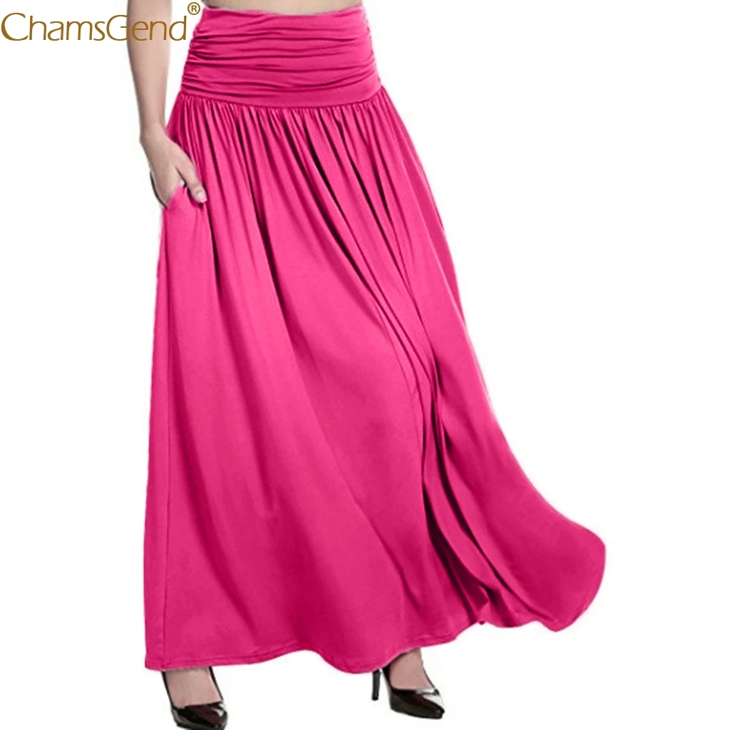 

High Waist Solid Maxi Skirt skirts womens plus size long skirts womens maxi skirt Ladies Casual Swing Gypsy beach style Mar